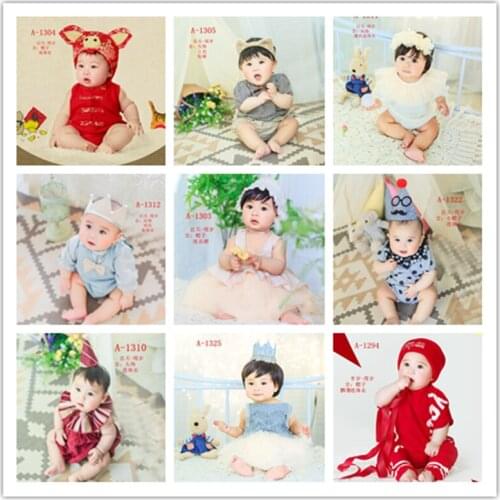 Dvotinst Baby Boys Girls Photography Props Infant Cute Photo Outfits Sets Hat Dress Clothes Fotografia Studio Shoots Photo Props