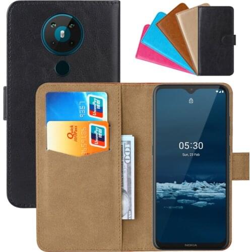 Luxury Wallet Case For Nokia 5.3 PU Leather Retro Flip Cover Magnetic Fashion Cases Strap