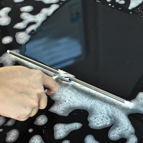 Stainless Steel Squeegee Cleaning Glass Wiper with Suction Cup Bathroom Supply