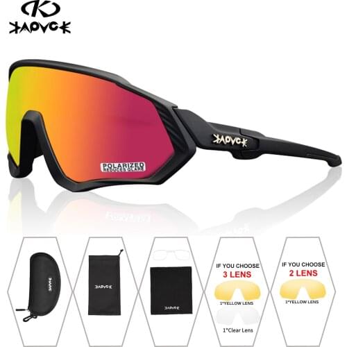 Kapvoe Polarized Color Outdoor Sports Cycling Sunglasses Mens Goggles MTB Road Bike Cycling Protection Glasses Riding UV400