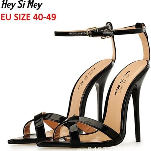 Pumps large size Eu40-49 womens high heels fashion sexy summer sandals zapatos de mujer wedding high heels banquet shoes