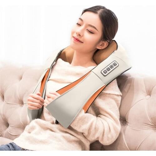 U Shape Electric Massage Pillow Shiatsu Back Shoulder Body Neck Shawl Ache Massager Infrared Heat Kneading Car Home Relaxation