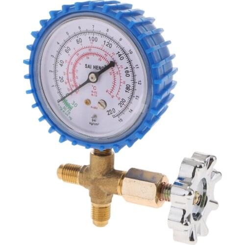 All Purpose Pressure Gauge with Brass Internal Blue Color Fit for R22/R12/RS02
