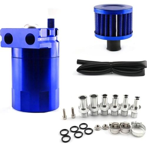 300ml Universal Oil Catch Can Engine Air Filter Set Fuel Tanks Engine Modification Parts With Hoses Clamps And Mounting Brackets
