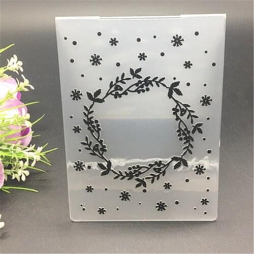 Wreath Leaves Plastic Embossing Folder For Scrapbook DIY Album Card Tool Plastic Template