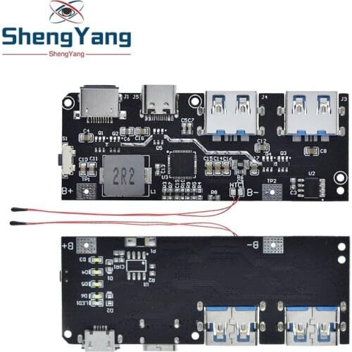 QC4.0 QC3.0 LED Dual USB 5V 4.5A 22.5W Micro/Type-C USB Mobile Power Bank 18650 Charging Module Temperature / Circuit Protection