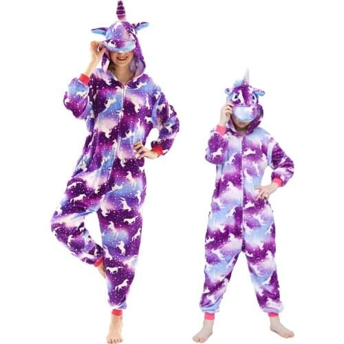 Adult Animal Pajamas Women Sleepwear Unicorn Stitch Onesies Panda Pyjama Anime Cartoon Overall Winter Jumpsuits Costume