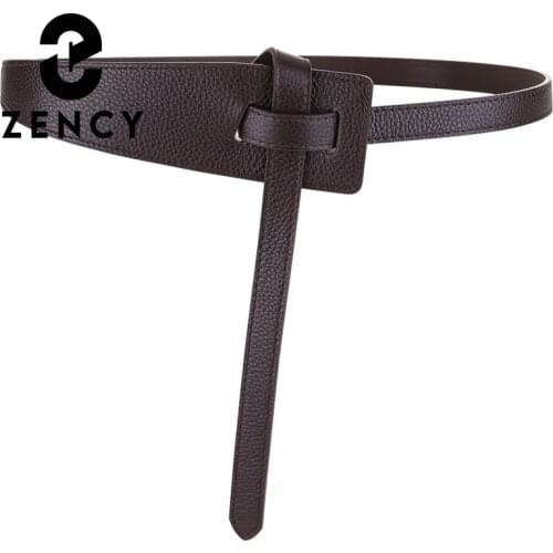 Zency Soft Genuine Leather Waist Belt For Jeans Dress Womens Waistband Fashion Classic High Quality Female Cinturones Black