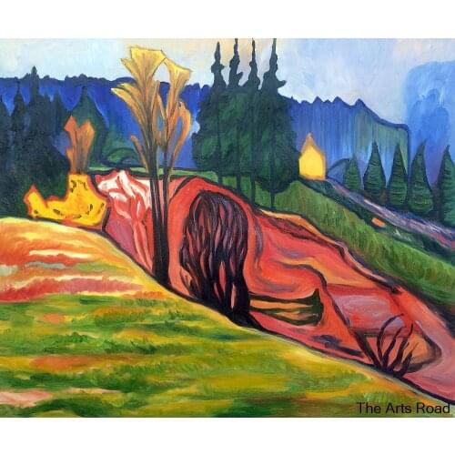 Famous Landscape Oil Painting From Thuringewald, 1905 Edvard Munch Canvas Painting Abstract Art Handmade No Frame