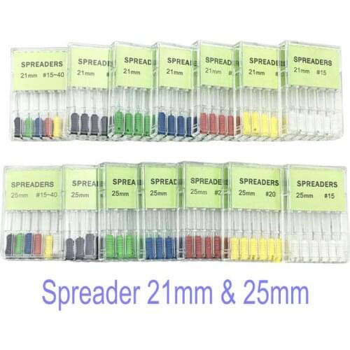 1 Box Dental Spreaders File Stainless Steel Hand Use Spreader for Root Cleaning Dentistry Materials