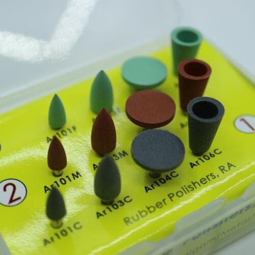 12PCS Dental Polishing RA Shank Low Speed Rubber Prophylaxis Polisher For Amalgam Alloy Polish kit