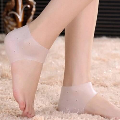 Silicone Rubber Gel Socks Peds Anti Cracking Liner Heel Socks Elastic Silicon Moisturizing Foot Skin Care Heel Foot Protection