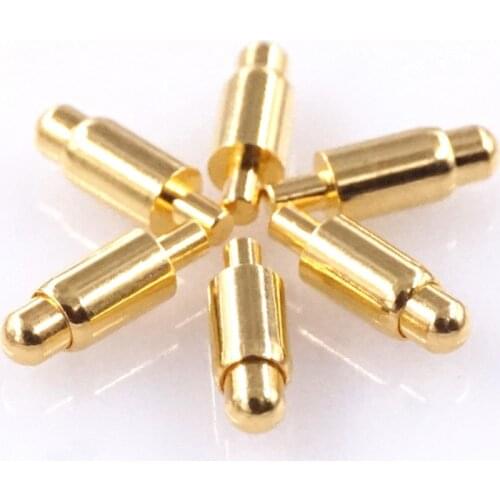 20pcs Spring Loaded Pogo Pin Connector Barrel Diameter 2.0 mm Through Holes PCB Height 6.3 mm Vertical 3u Gold Plating 12V 1A