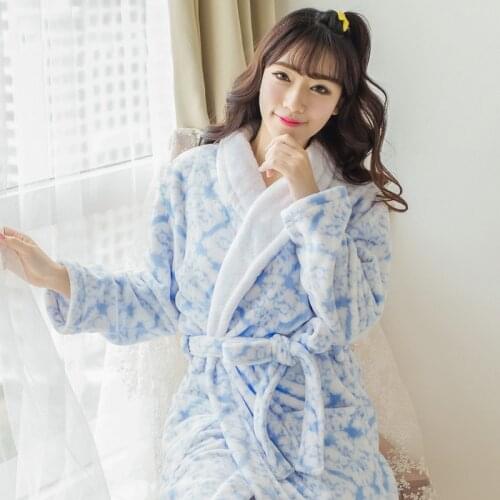 2021 new arrival fashion women sleeping cloth comfortable blue flannel White-collar palace pajamas free shipping