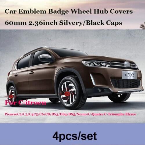 4pcs/lot Car emblem badge Car Wheel covers 60mm for Citroen PicassoC2/C3/C4C5/C6/C8/DS3/DS4/DS5 Auto Wheel Hub Caps