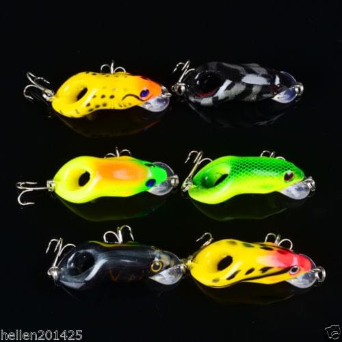 FREE SHIPPING Lot 6pcs Assorted Fishing Lures Bass CrankBaits Tackle Hard Bait Hooks 6cm/8.9g