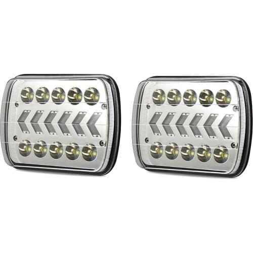 7X6 LED Headlights 300W Square 5X7 Inch Headlights Turn Signal for Wrangler YJ XJ Toyota GMC H6054 H5054 H6054LL