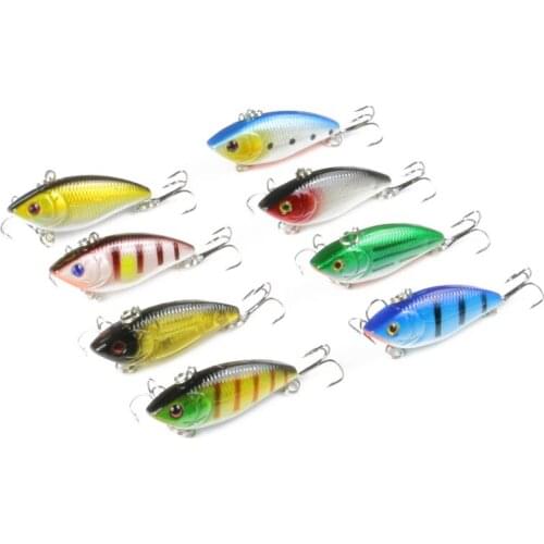 8 Pieces VIB Vibration Fish Baits 5cm 5.7g Sinking VIB Lure Swimbait Bass Fishing Tackle