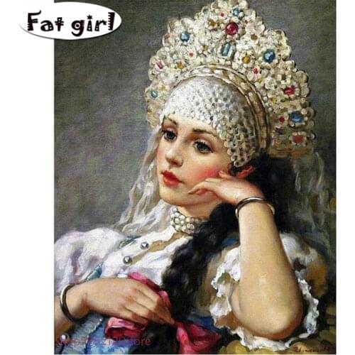 Diamond Embroidery Painting 5d Cross Stitch Kit Diy Beautiful Girl Mosaic Full Square Round Drill High-quality Home Decoration