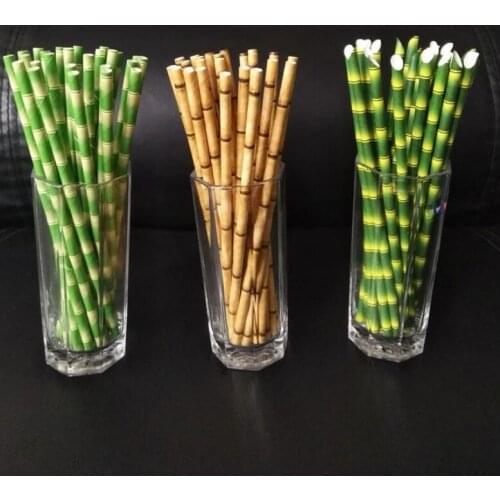 Biodegradable Bamboo Straws Bamboo Paper Straws Eco-Friendly 25Pcs a Lot Party Use Bamboo Straws LX4018