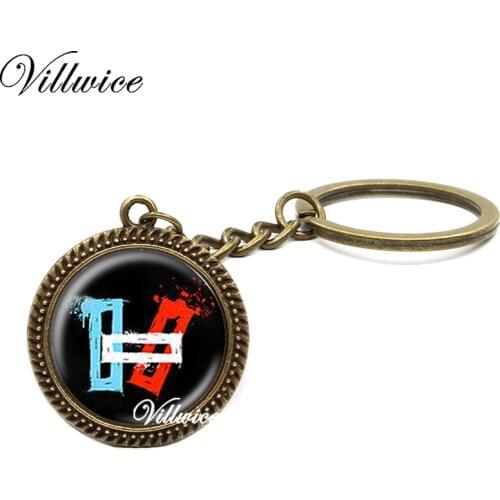 Twenty One Pilots Key Chains American Rock Music Band Keyring Steampunk Jewelry For Women Men Gift