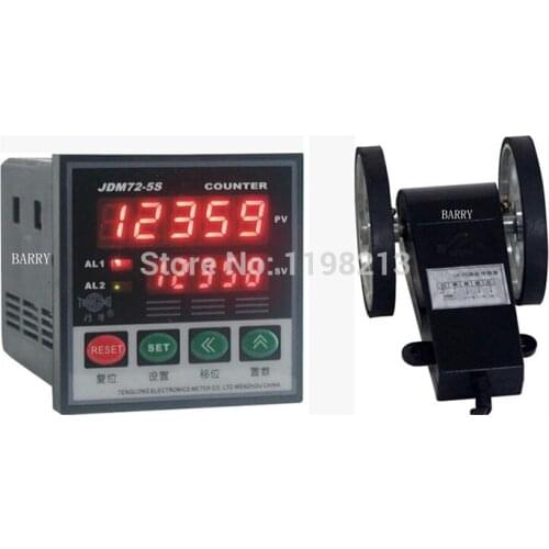 Wire length counter 5-digital length measurer wheel meter JDM72-5S + LK-90-1 digital couters