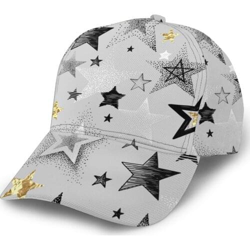CINESSD 2020 New Baseball Cap Fishing Caps Men Outdoor Hunting Hat Hiking Hat Black White And Golden Stars
