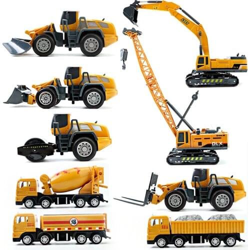 Childrens Engineering Vehicle Model Toy Mixer Truck Excavator Boy Girl Imitation Inertia Childrens Toy Alloy Toy Store
