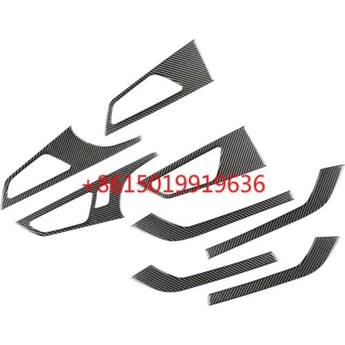 For Audi Q7 2016-19 interior modification accessories carbon fiber interior handle door panel decoration car stickers