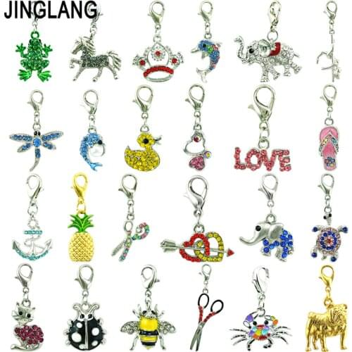 JINGLANG Lucky Hybrid Charms Colorful Alloy Pendant For Bracelet Necklace Jewelry Findings Craft Handmade 1 Psc