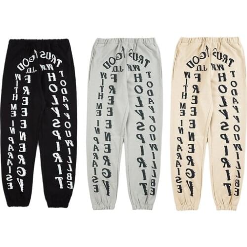 Kanye West Joggers 3D Foam Letter Print Sweatpants Men and Women Elastic Waist Lose Casual Trousers Hip Hop Mens Sweat Pants