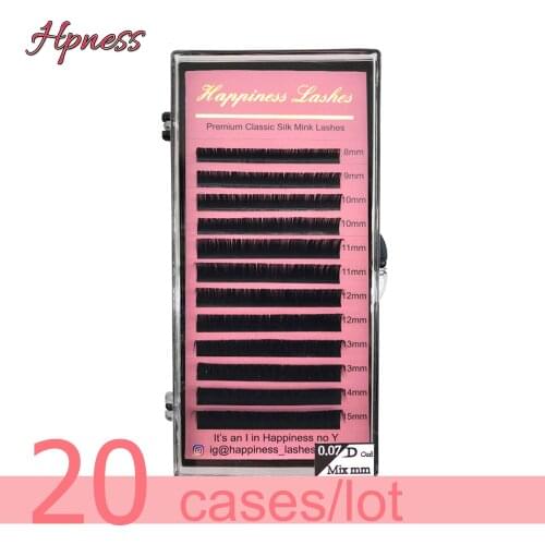 20 Cases/Lot Classic Soft Natural 3D Eyelash Extension Black Matte Individual Lash Wholesale Premium Eye Lashes Makeup For Salon