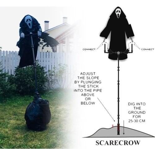 Scream ScareCrow Creative Garden Ghostface Scarecrow Yard Hanging Scary Scream Halloween Ghostface Scarecrow Decor GQ