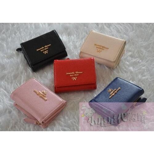 Bow purse ladies coin bag, zipper short paragraph small wallet