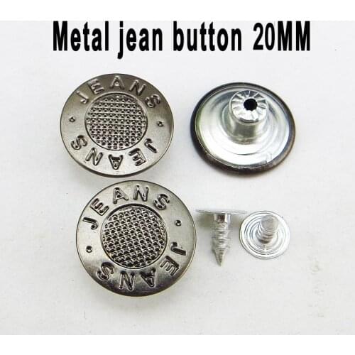 30PCS 20MM Red Dot Metal Jeans Button Fits Round Trousers Buttons Decorative Clothes Accessory JMB-380