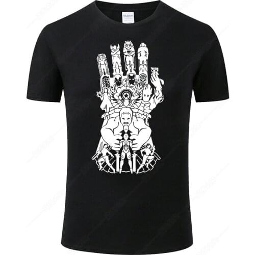 The Avengers Thanos Gloves T Shirt Men 2021 Summer Cotton Tee Casual Short Sleeve Print tshirt Cool Brand Tops Clothing J76