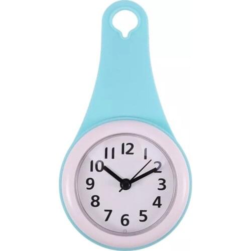 NEW Mute Bathroom Waterproof And Anti-fog Suction Cup Wall Clock Fashion Bathroom Railing Towel Rack Wall Clock Without Battery