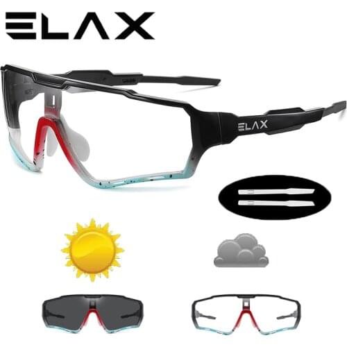 ELAX Photochromic New Motocross Glasses Sport Racing Outdoor Motorcycle Goggles Men Cross Sunglasses