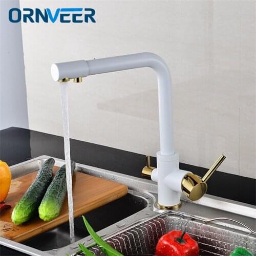 ORNVEER Kitchen Faucet Deck Mounted Mixer Tap 360 Degree Rotation with Water Purification Features Mixer Tap Fashion New Arrival