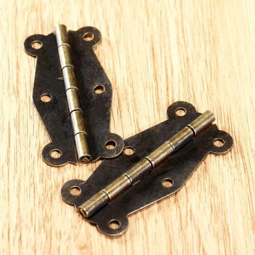 2Pcs 51x24mm Antique Bronze Drawer Cupboard Cabinet Door Hinge Jewellery Wood Box Decorative Butterfly Hinge Furniture Hardware
