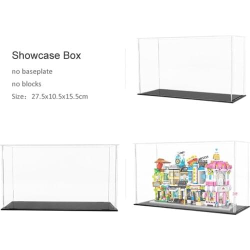 27.5cm Plastic Acrylic Transparent Loz Box for Collection Action Figures Blocks Assembled Dustproof Display Box for Bricks Toys