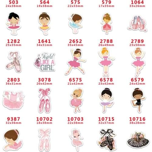 DIY Craft Supplies Sewing Accessories Cartoon Dancing Girl Printed Planar Resins Mold 10 Pieces. PR-503