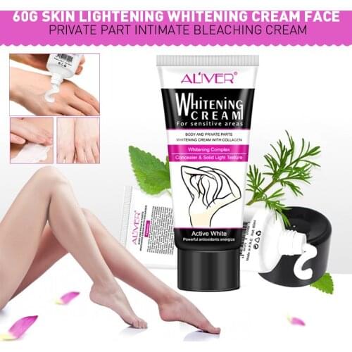 Professional Skin Whitening Cream Underarm Bleaching Cream Dark Legs Knees Private Part Intimate Bleaching Gel Cosmetic 60ml