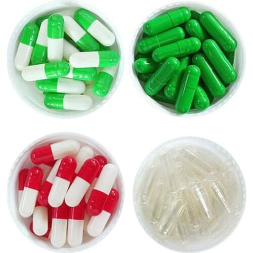 1000Pcs Empty Hard Gelatin Capsule Size 0# Clear Kosher Gel Medicine Pill Vitamins Personal Health Care Pill Cases Splitters 1PC