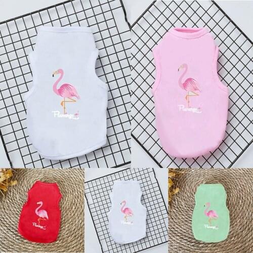 Pink Cat Vest Dog T-shirt Pet Clothes Comfortable Flamingo Dog T-shirt Pet Clothes Classic Pet Supplies cute Dog Accessories
