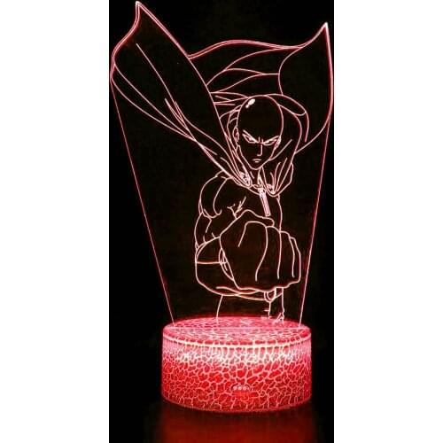 One Punch Led Night Light Lamp for Home Decoration Kids Nightlight Cool Manga Man Decor Ideas Table USB 3D Light Birthday Xmas