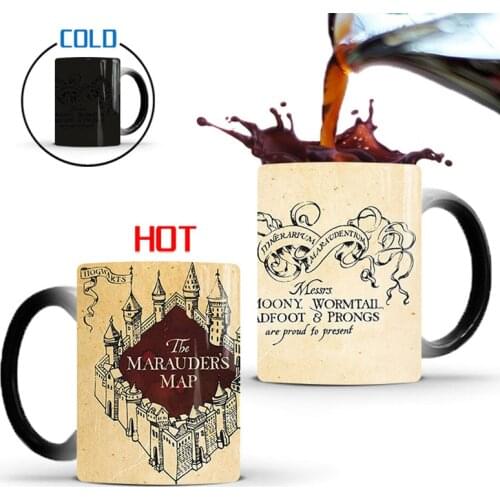 Creative 350ml Marauders Map Castle Mischief Managed Coffee Magic Mug Hot Cold Color Changing Mugs Ceramic Cup Gift For Friends