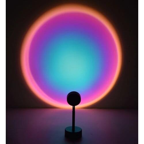 USB Rainbow Sunset Red Projector Led Night Light Sun Projection Desk Lamp for Bedroom Bar Coffee Store Wall Decoration Lighting
