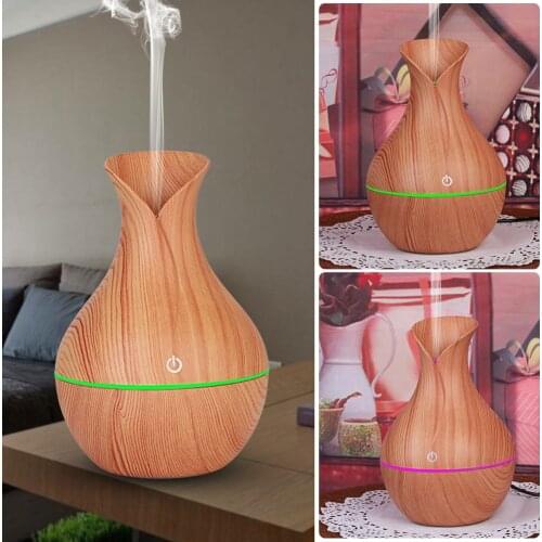 130ml Wood Grain Air Humidifier USB Rechargeable Intelligent Induction Ultrasonic Aroma Essential Oil Diffuser Mini Humidifier
