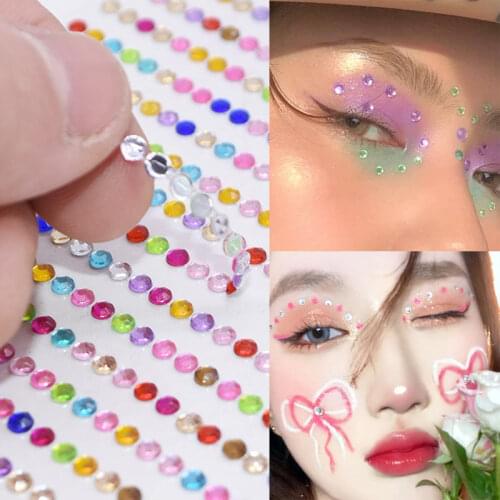 Party Festival Decoration Face Body Colored Diamonds Jewels Stickers Self Adhesive Eye Shadow Diamond Makeup Temporary Tattoos